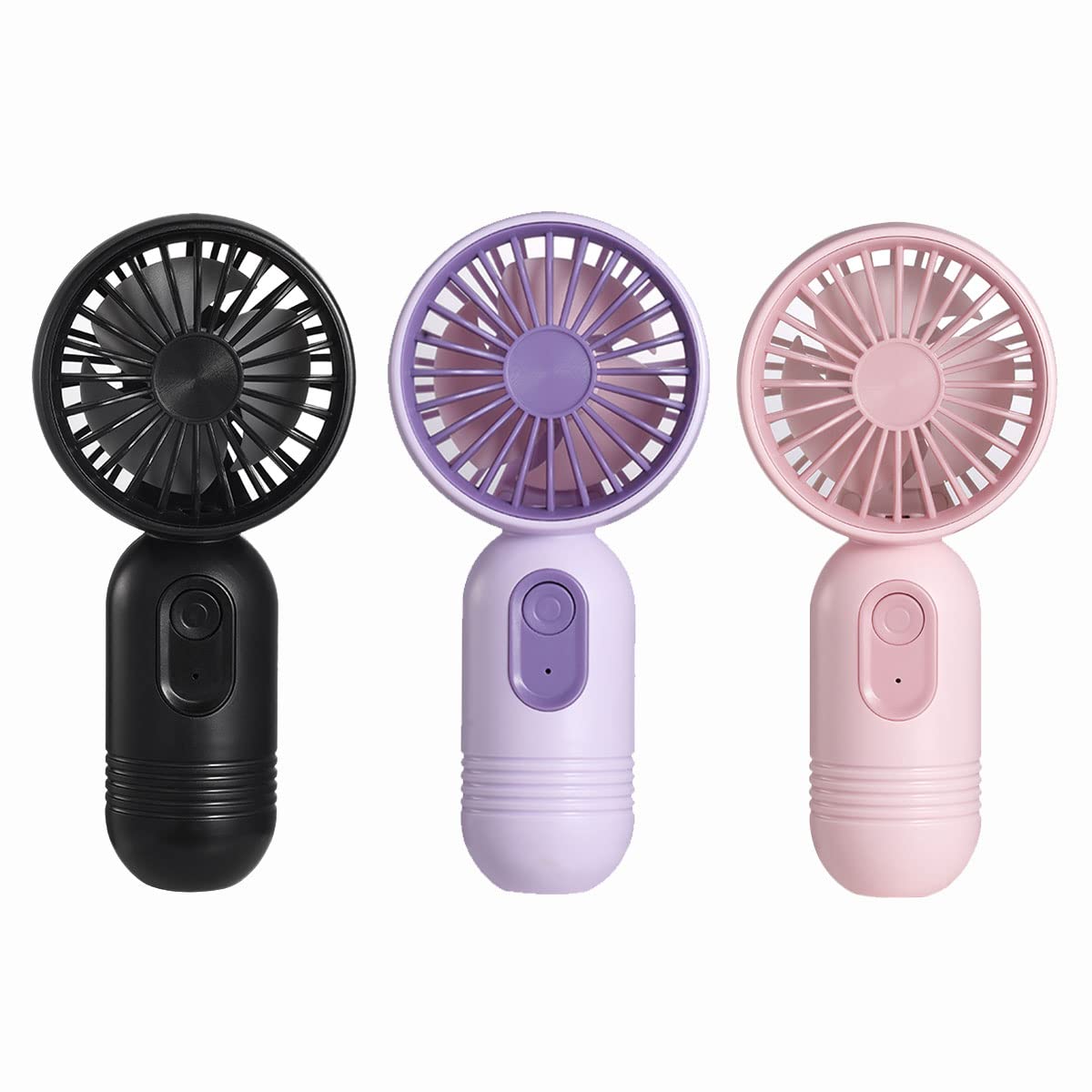Mini Portable Fan 3 Pack Handheld Fan Battery Operated Lightweight Small Personal Fan with 3 Speeds and USB Rechargeable Eyelash Fan for Stylish Girl Kids Women Men Office Outdoor Travel Camping